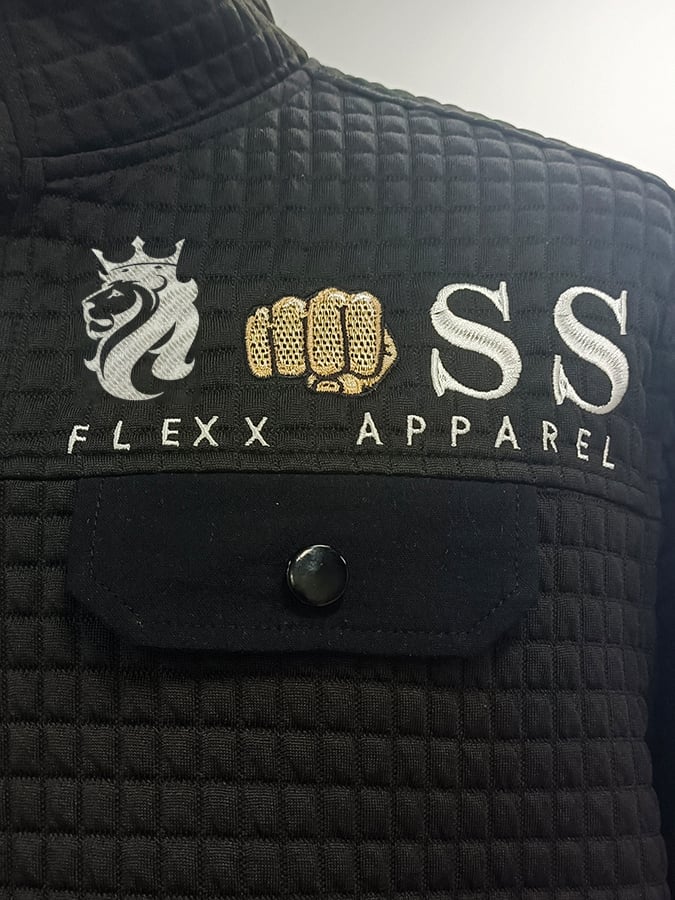 Sudadera vintage Lettering estampado Stand cuello Check Button para hombre