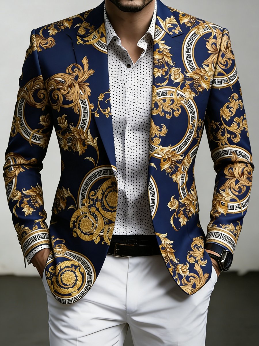 Chaqueta de lujo ejecutivo estampado Suit para hombre
