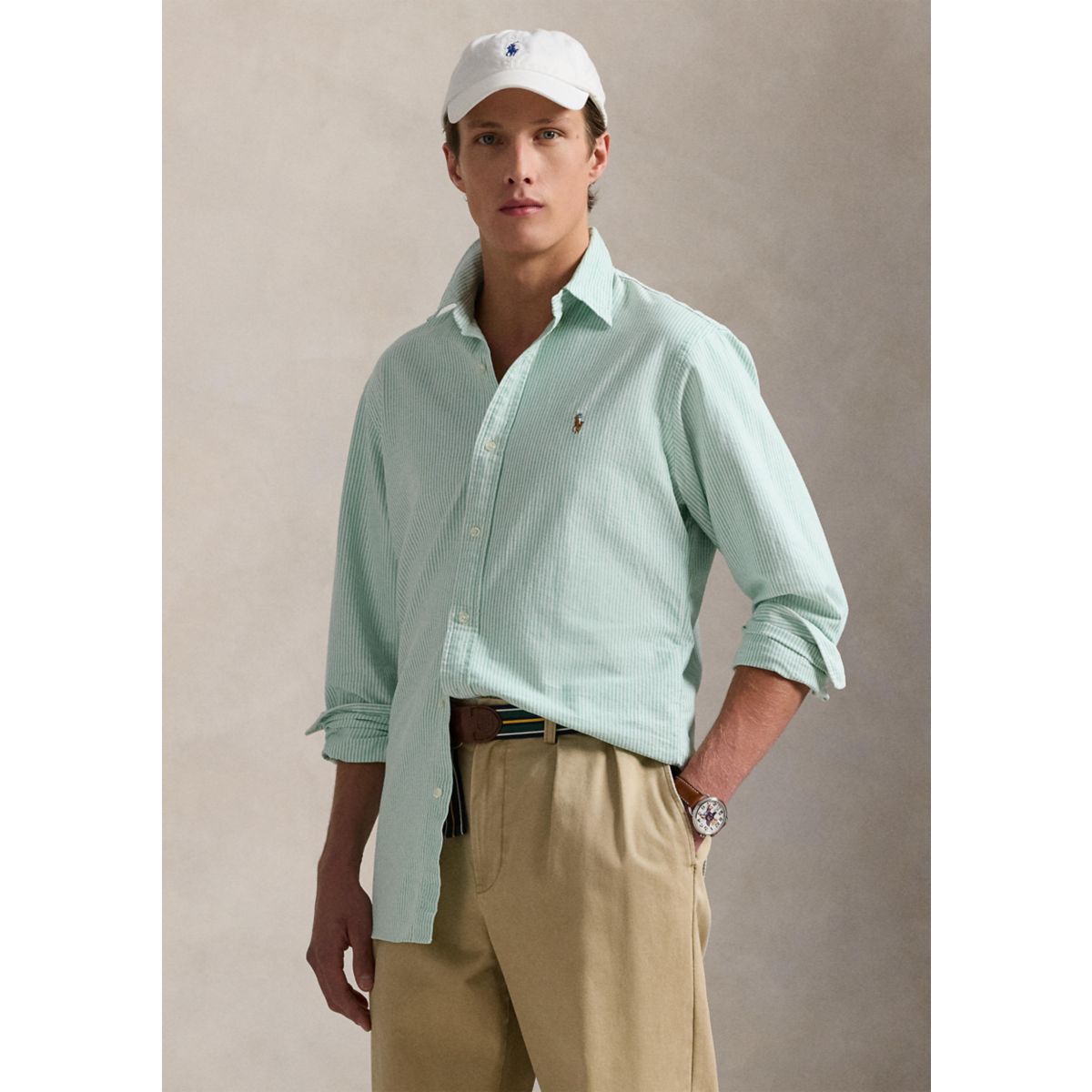 Classic Fit Striped Oxford Shirt - 1