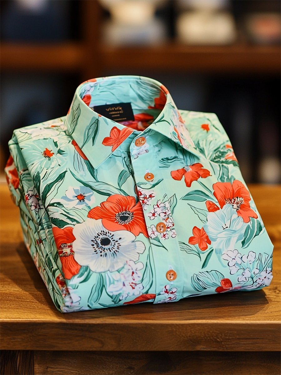 Camisa Resort casual floral Art de manga corta para hombre