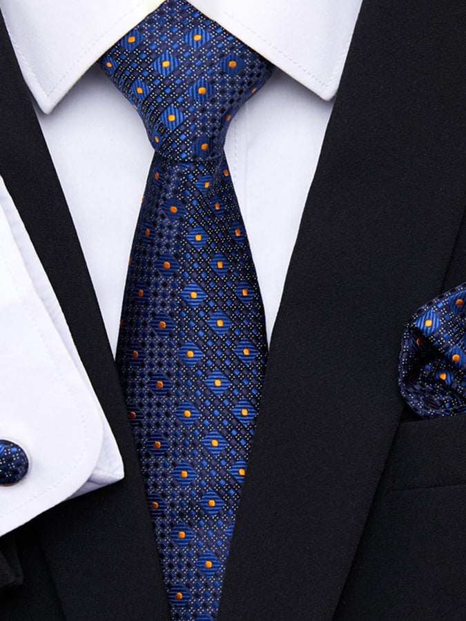 Ejecutivo casual ejecutivo Tie Square Cufflinks 3-Piece Set para hombre