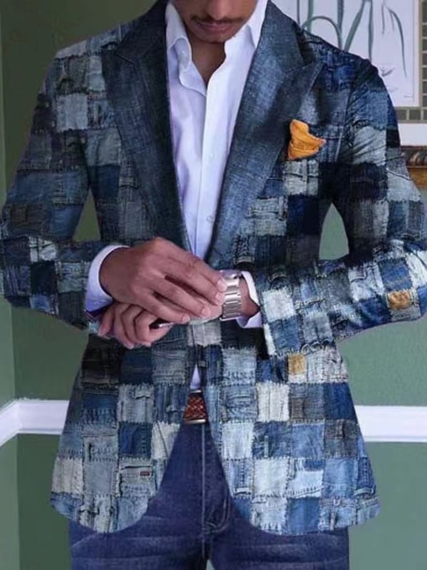 Casual elegantee estampado Suit para hombre