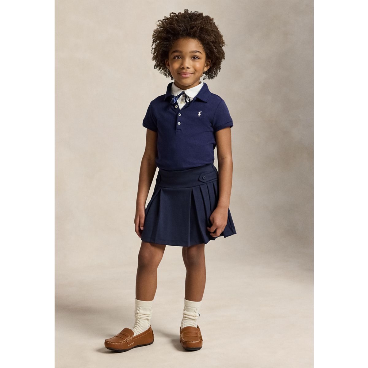 Girls 2-6x Stretch Cotton Mesh Polo Shirt - 4