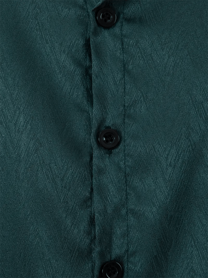 Seda ejecutivo de lujo Design estampado de manga larga Pockecamiseta para hombre