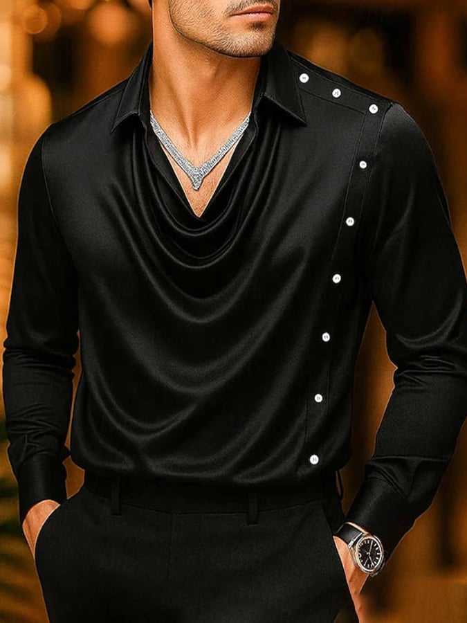 Camisa ejecutivo casual satén para hombre
