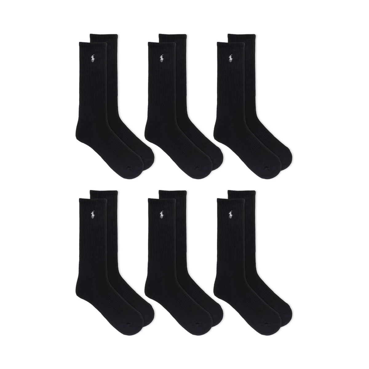 Ribbed Crew Socks - 6 Pack - 1