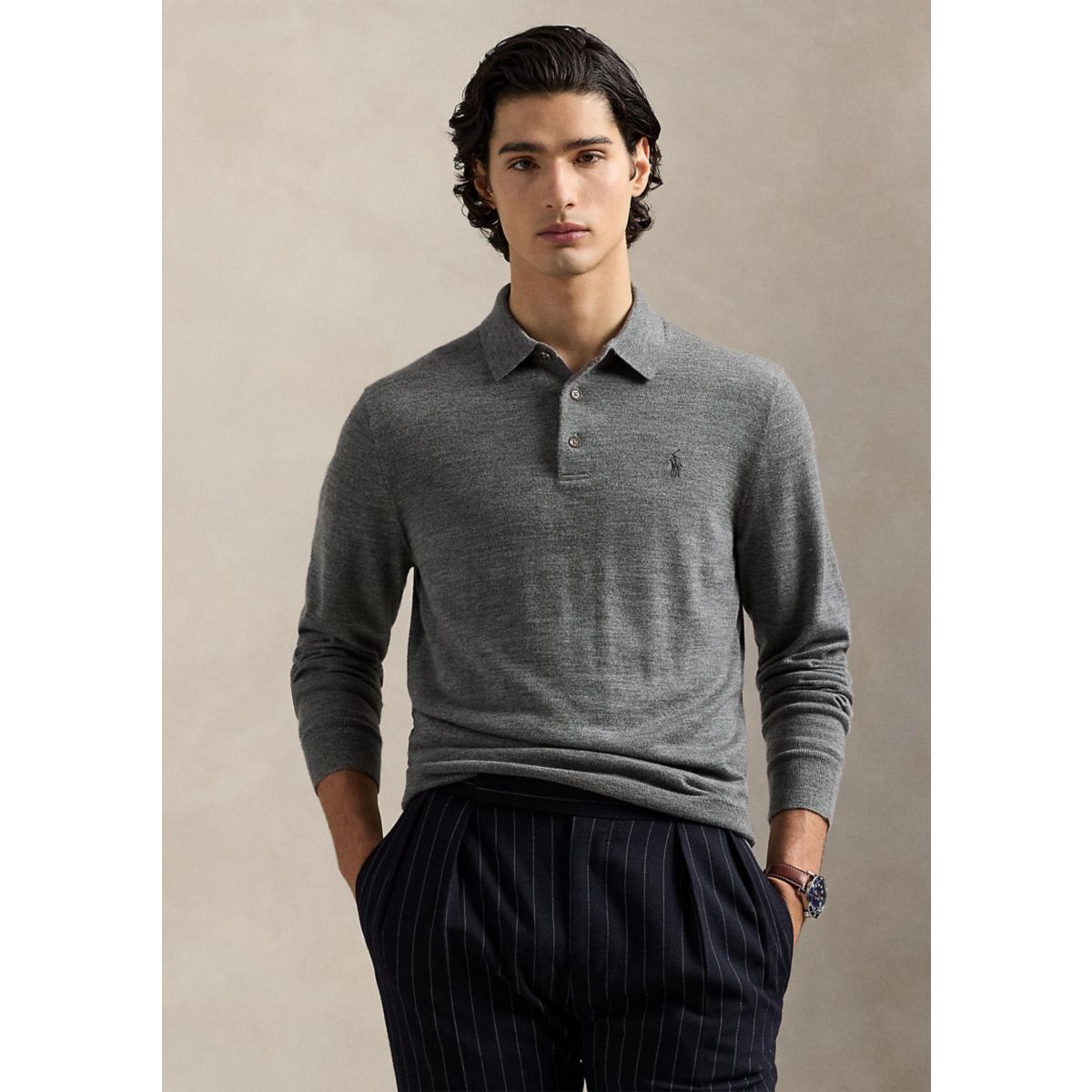 Wool Polo-Collar Sweater - 1