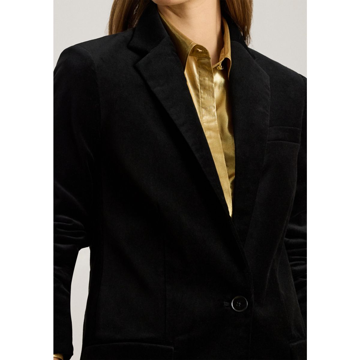 Petite Stretch Velvet Blazer - 3