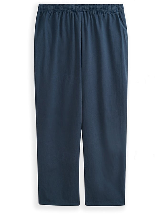 Pantalón retro de color sólido Design Elastic Waist Lace-Up casual para hombre