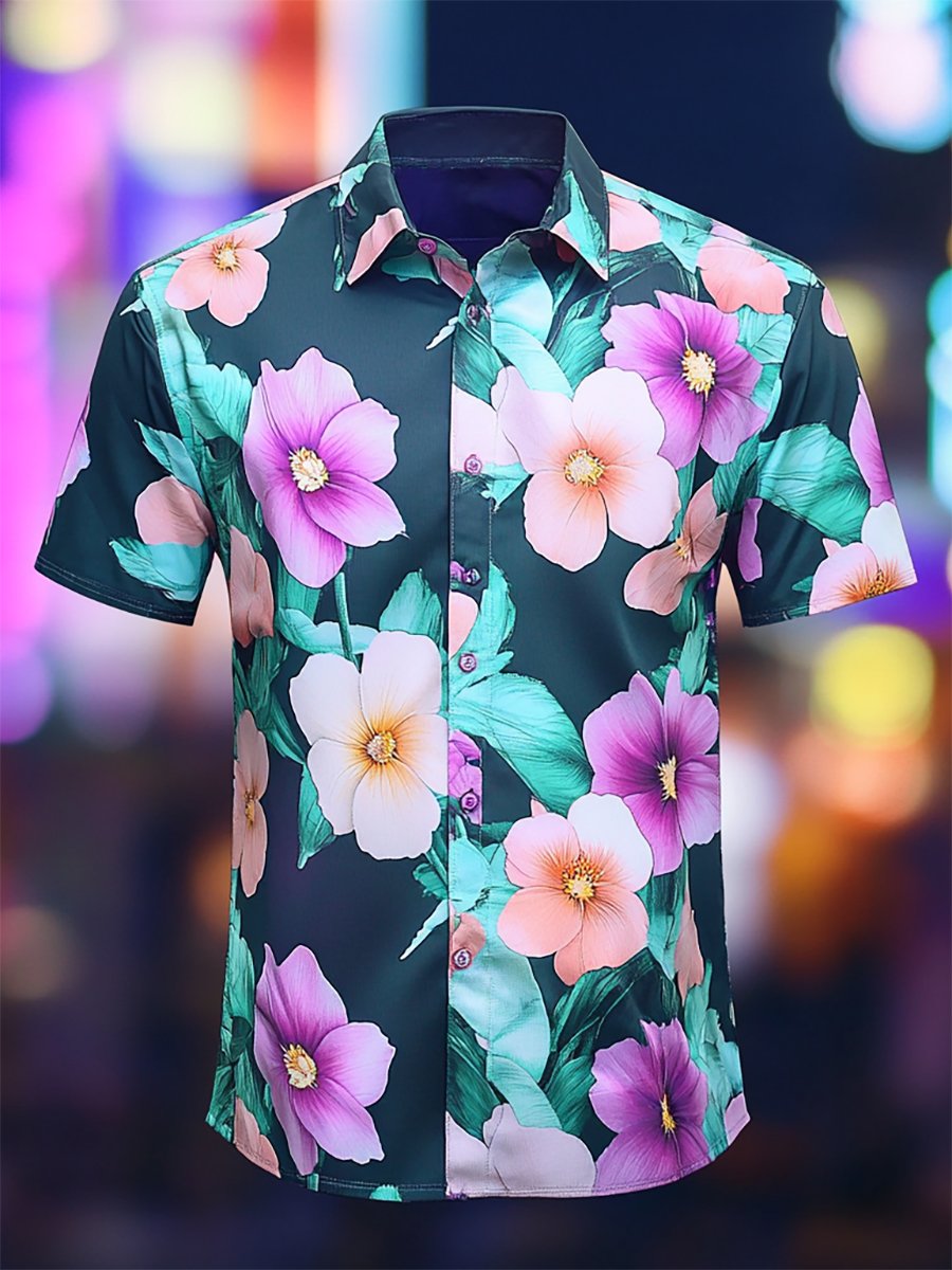 Camisa Resort casual floral Art de manga corta para hombre