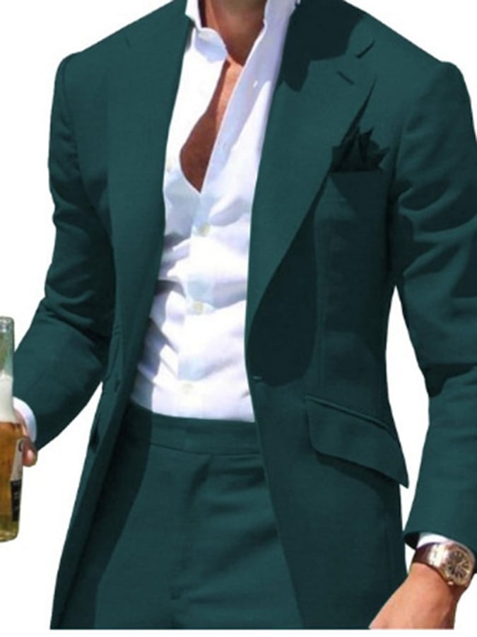 Ejecutivo Double Breasted Side Suit Two-Piece Suit para hombre