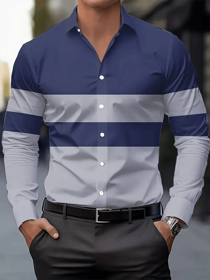 Camisa a rayas ejecutivo casual para hombre