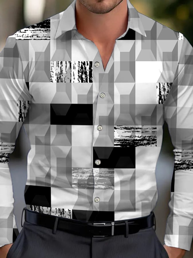 Ejecutivo Style geométrico Princamiseta para hombre