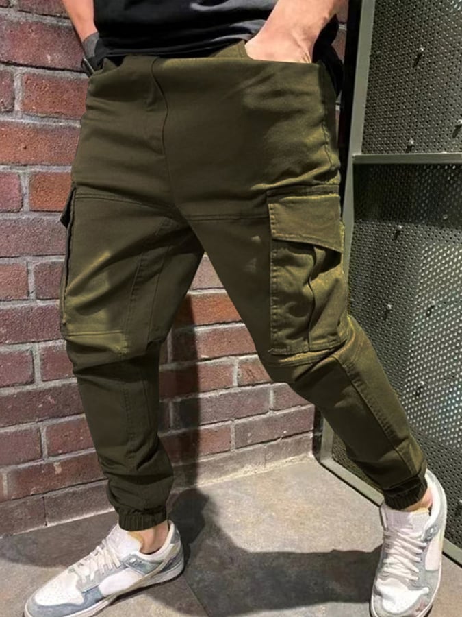 Pantalón para exterior Multi bolsillo holgado Straight Cargo casual