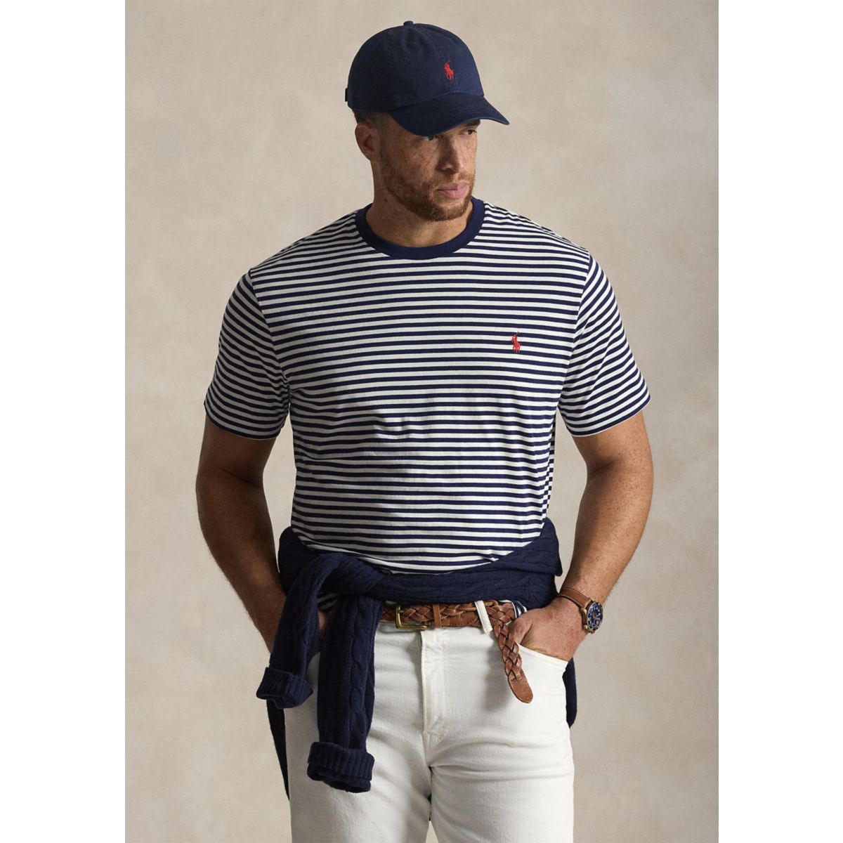 Big & Tall Striped Jersey T-Shirt - 1