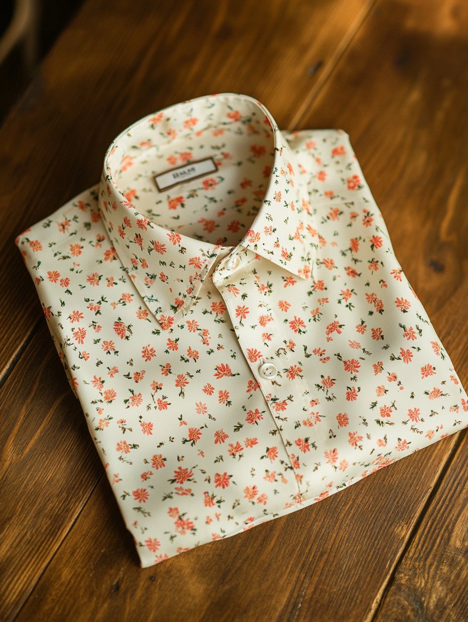 Camisa ejecutivo casual floral solapa de manga corta para hombre
