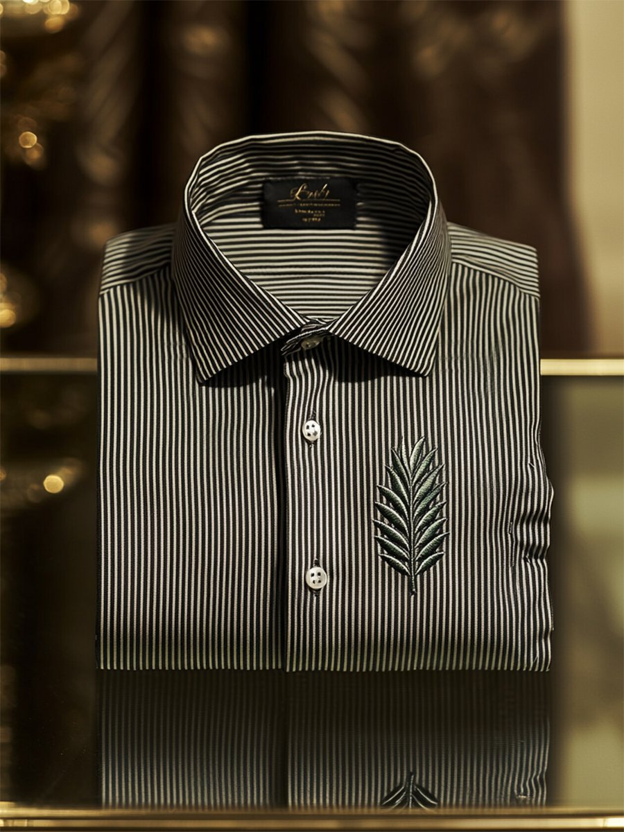 Camisa satén Luxe de manga larga con botones para hombre