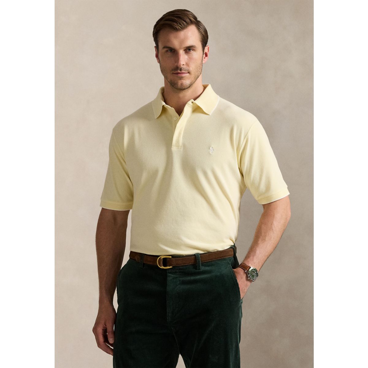 Big & Tall Stretch Oxford Mesh Polo Shirt - 1