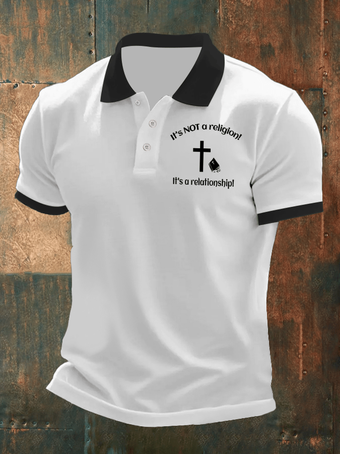 Camisa polo Christianity Is Not A Religion It Is A Relationship estampado para hombre