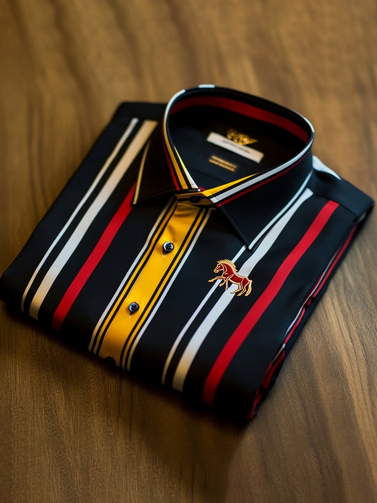 Camisa satén Luxe de manga larga con botones para hombre