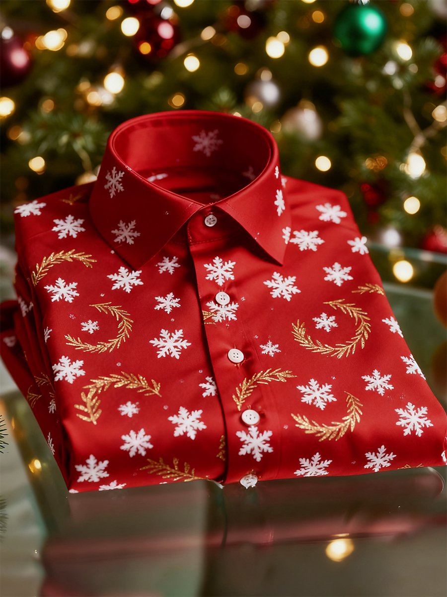 Camisa Christmas Art de manga larga para hombre