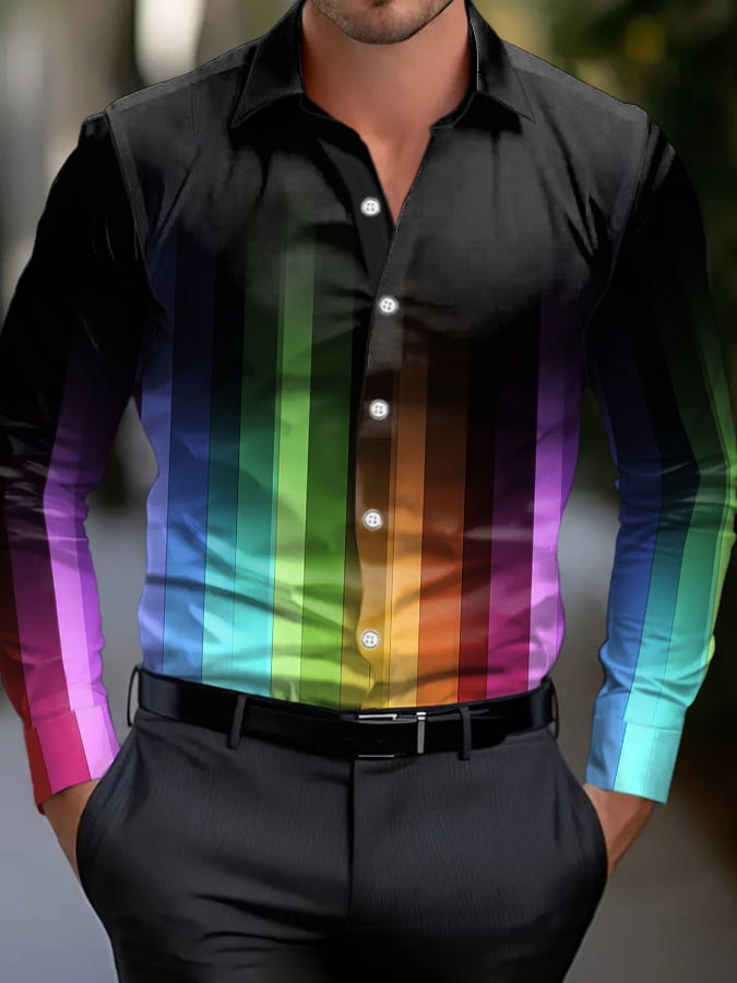 Ejecutivo Style Rainbow Gradiencamiseta para hombre
