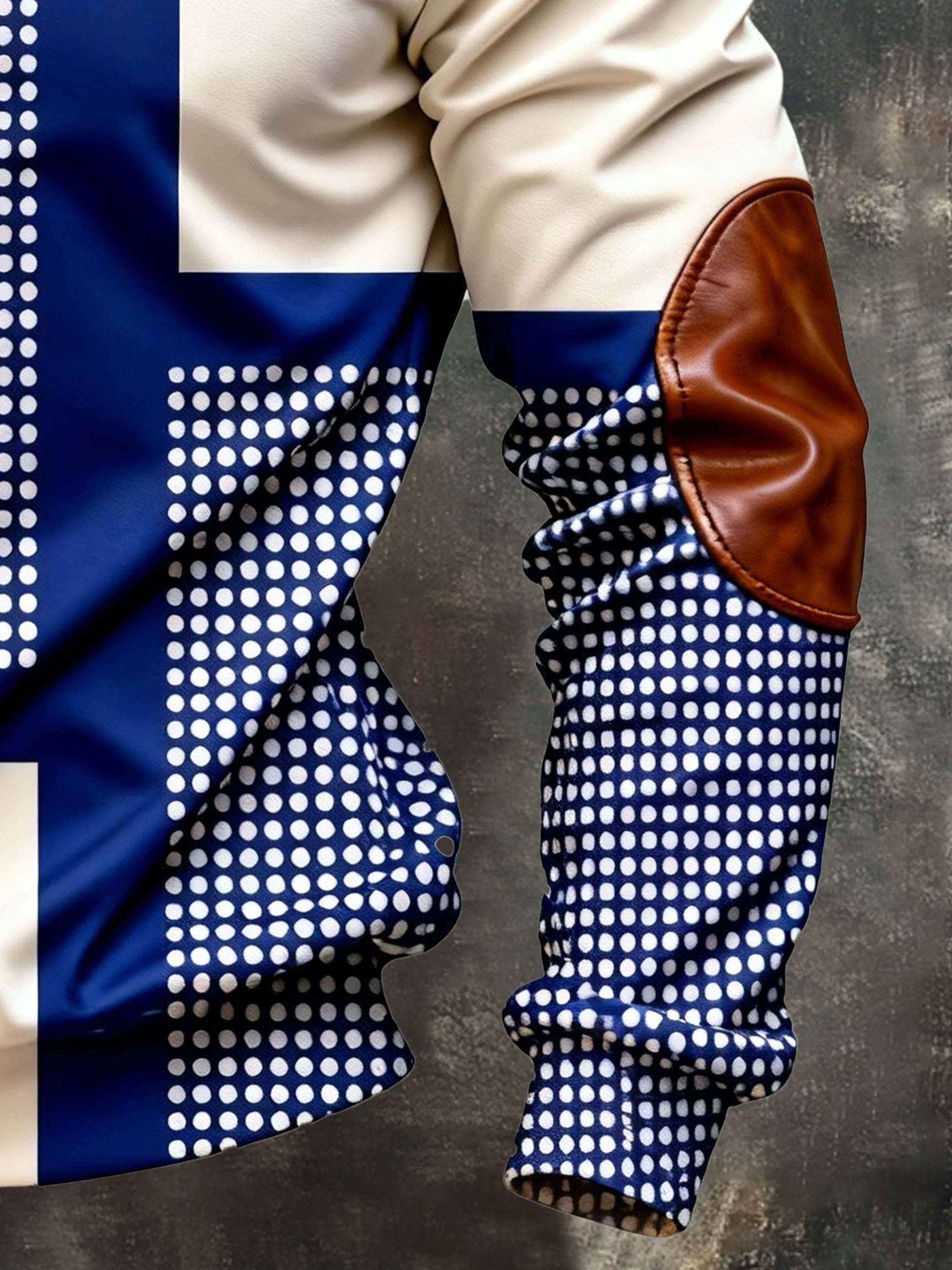 Sudadera vintage Color-Block estampado con cierre con gorrasucha para hombre