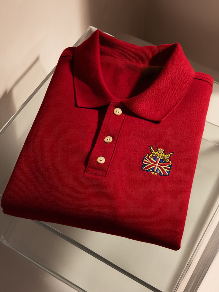 Camisa polo ejecutivo casual Union Jack Button de manga corta para hombre