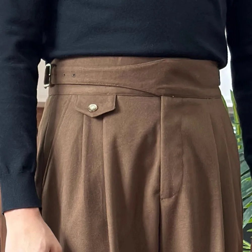 British high-waist old money trousers