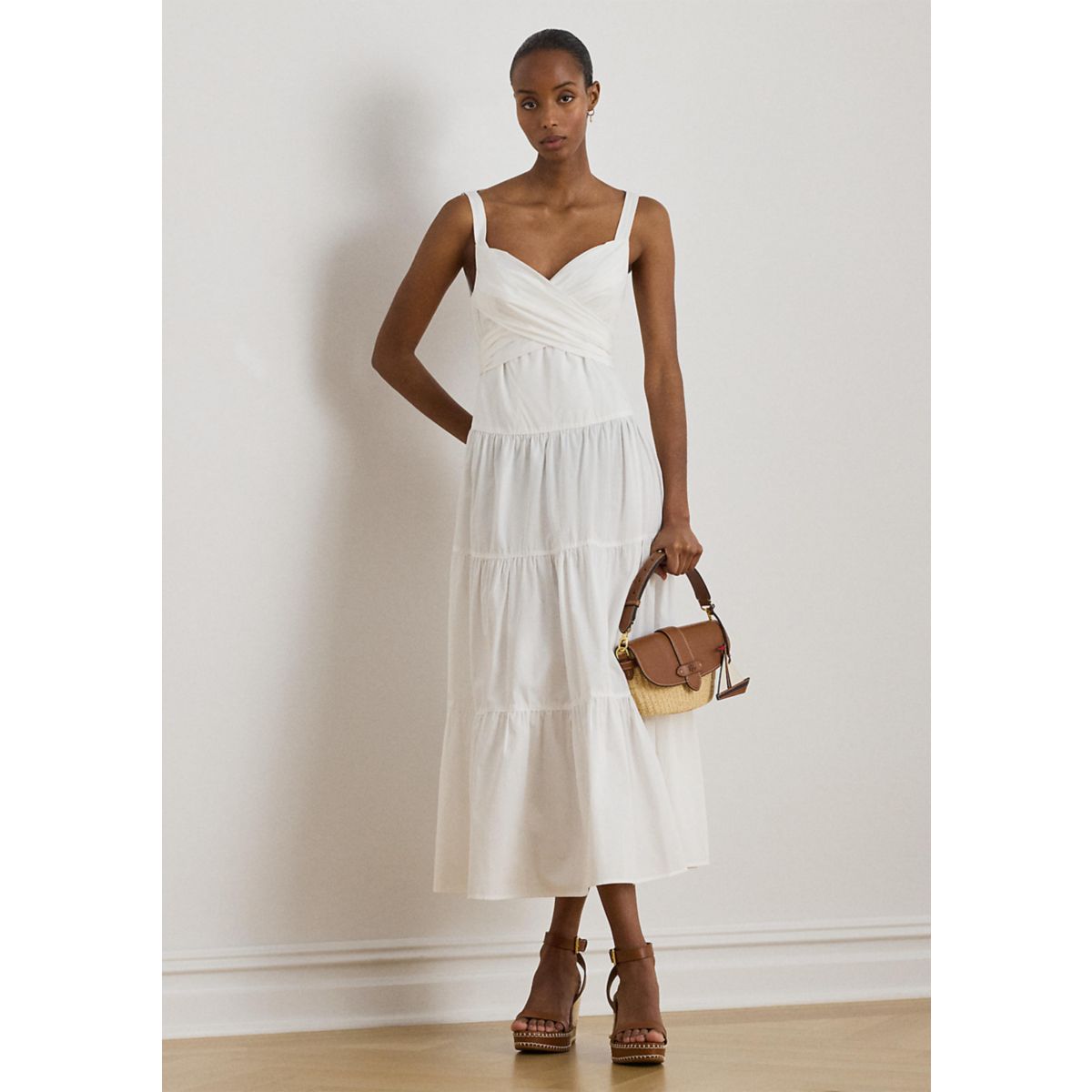 Women's Cotton Broadcloth Tiered Dress - 1