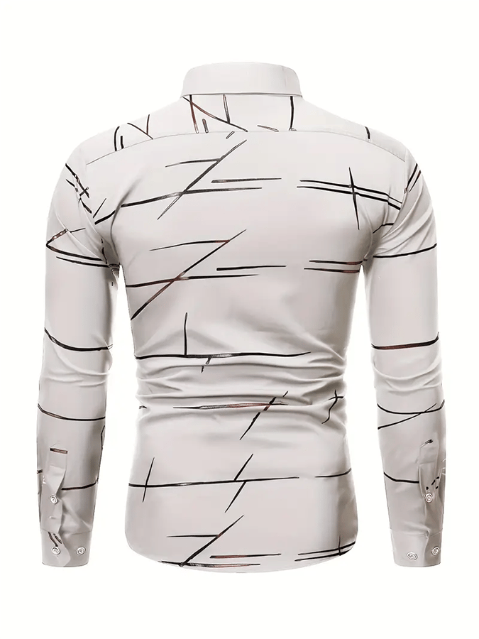 Camisa geométrico ejecutivo casual para hombre