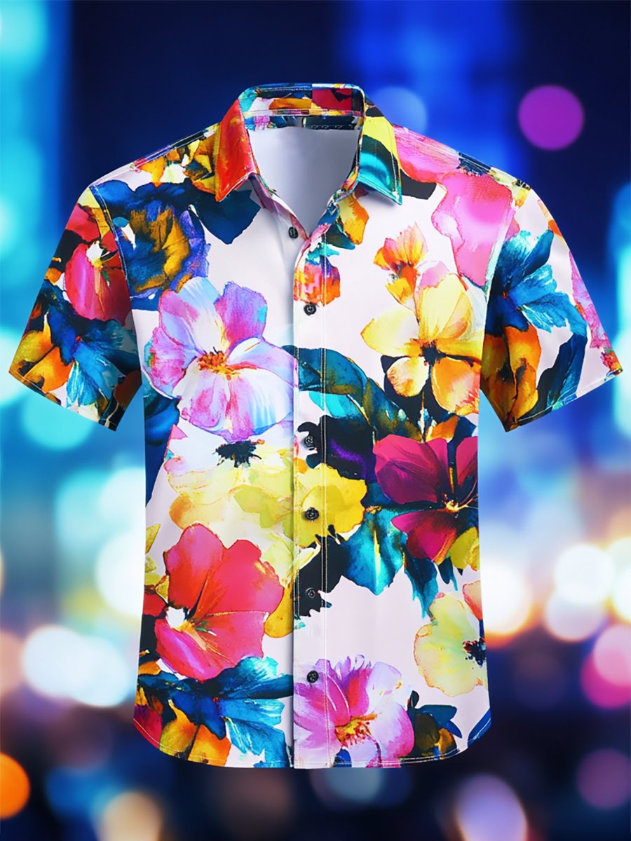 Camisa Resort casual floral Art de manga corta para hombre