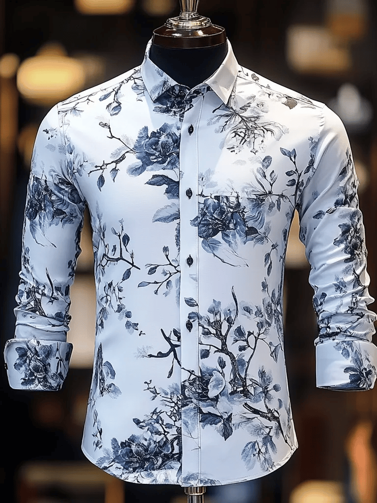 Camisa de lujo ejecutivo de manga larga para hombre