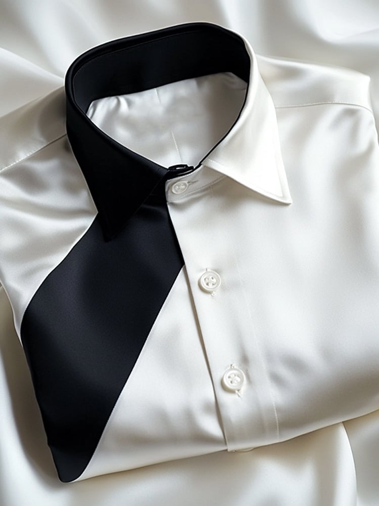 Camisa ejecutivo casual solapa de manga corta para hombre