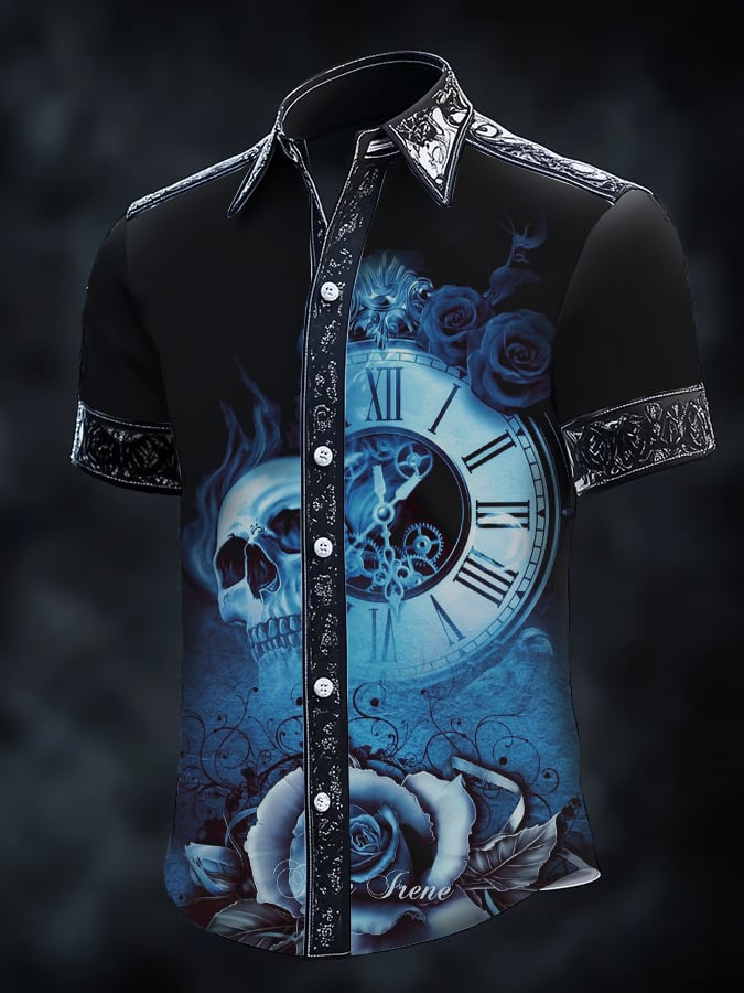 Camisa Gothic Dark de manga corta para hombre