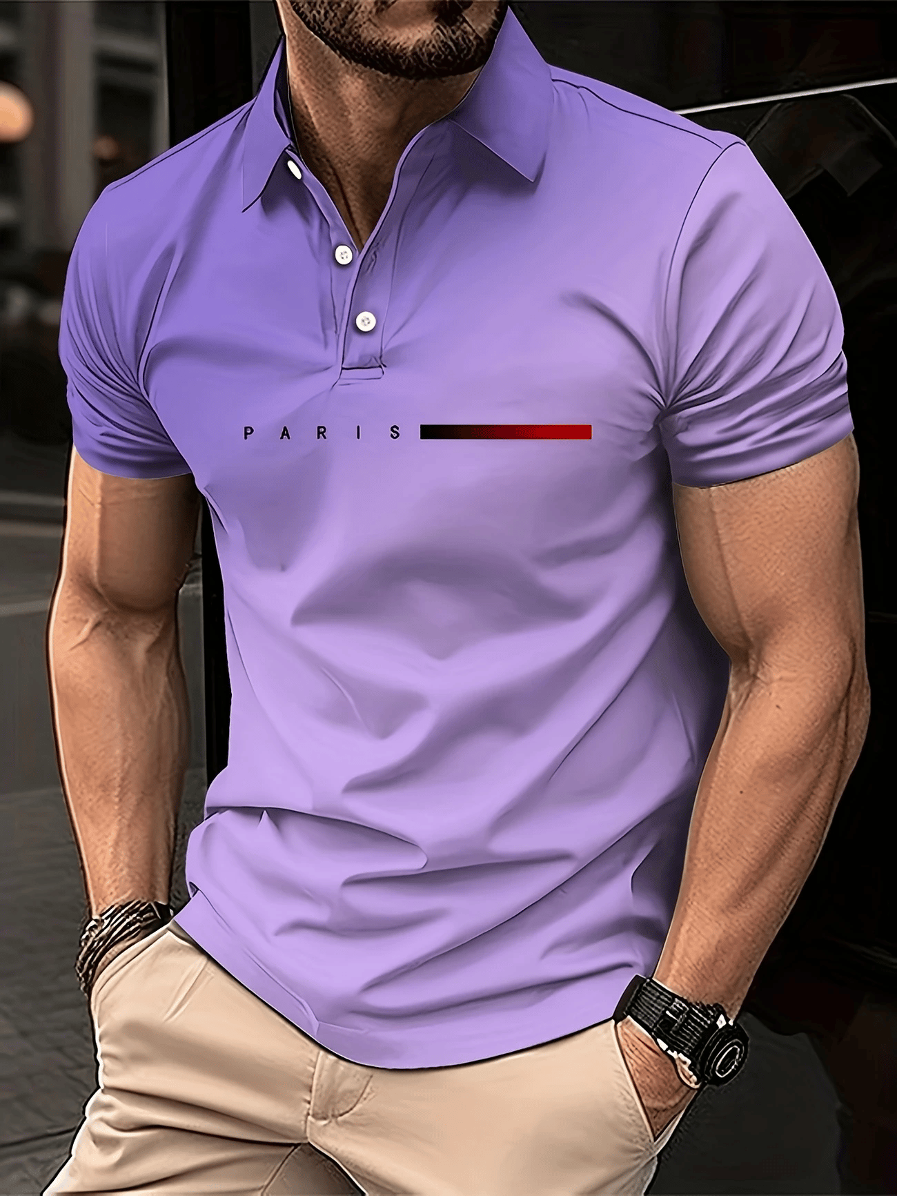 Camisa polo ejecutivo casual Button de manga corta para hombre