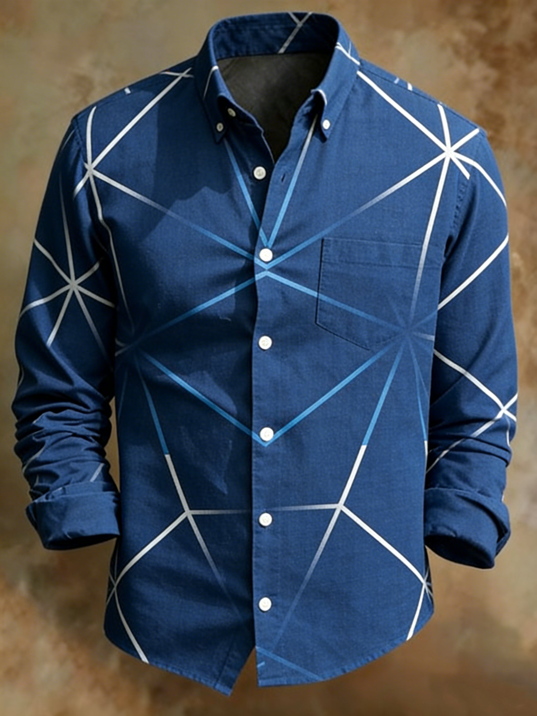 Geométrico degradado Line Abstract Arcamiseta para hombre