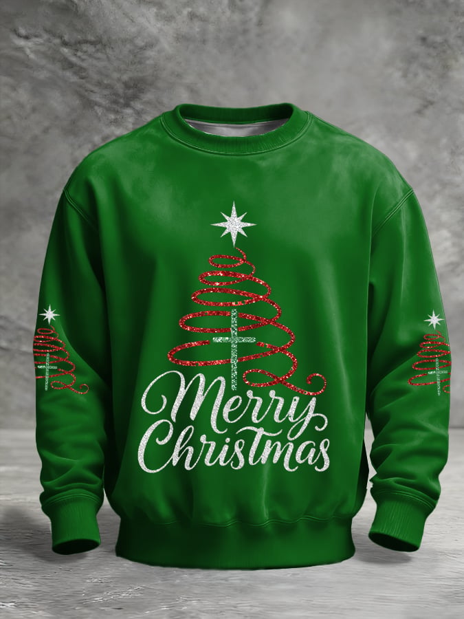 Sudadera Faith Cross Christmas estampado Pullover para hombre