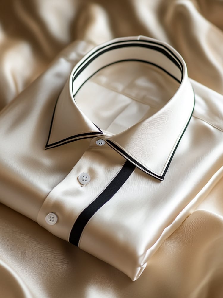 Camisa ejecutivo casual a rayas solapa de manga corta para hombre