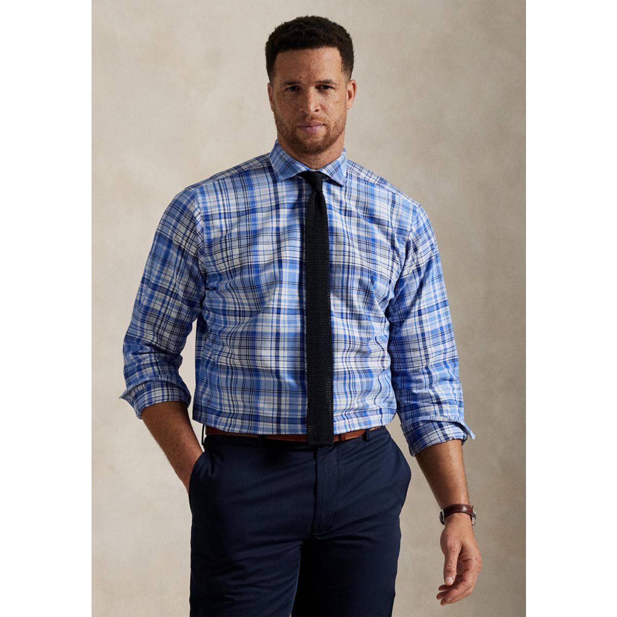 Big & Tall Plaid Oxford Shirt - 1