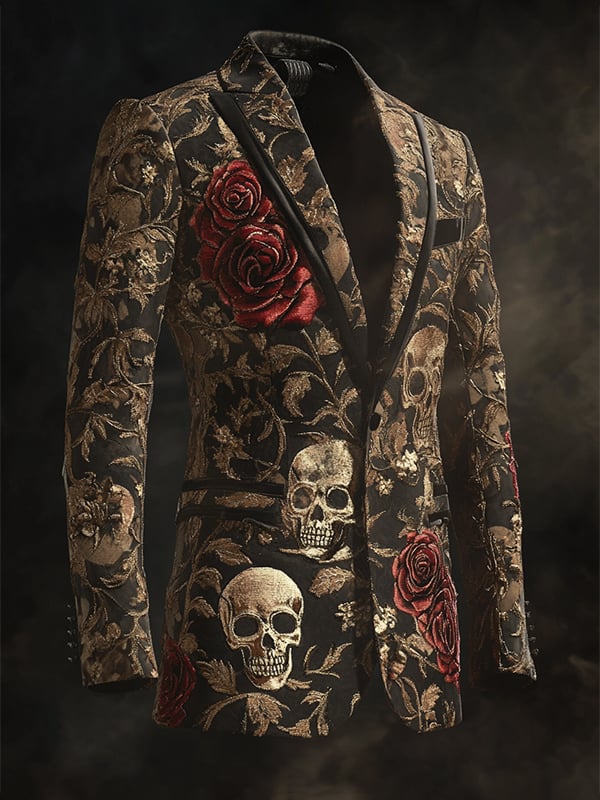 Saco de lujo casual ejecutivo Skull para hombre