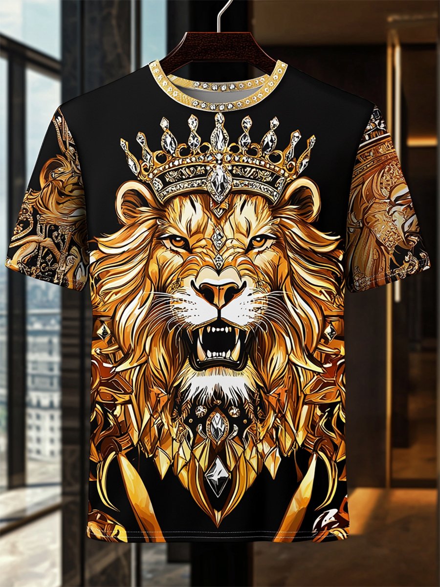 Camiseta ejecutivo de lujo estampado de algodón de manga corta para hombre