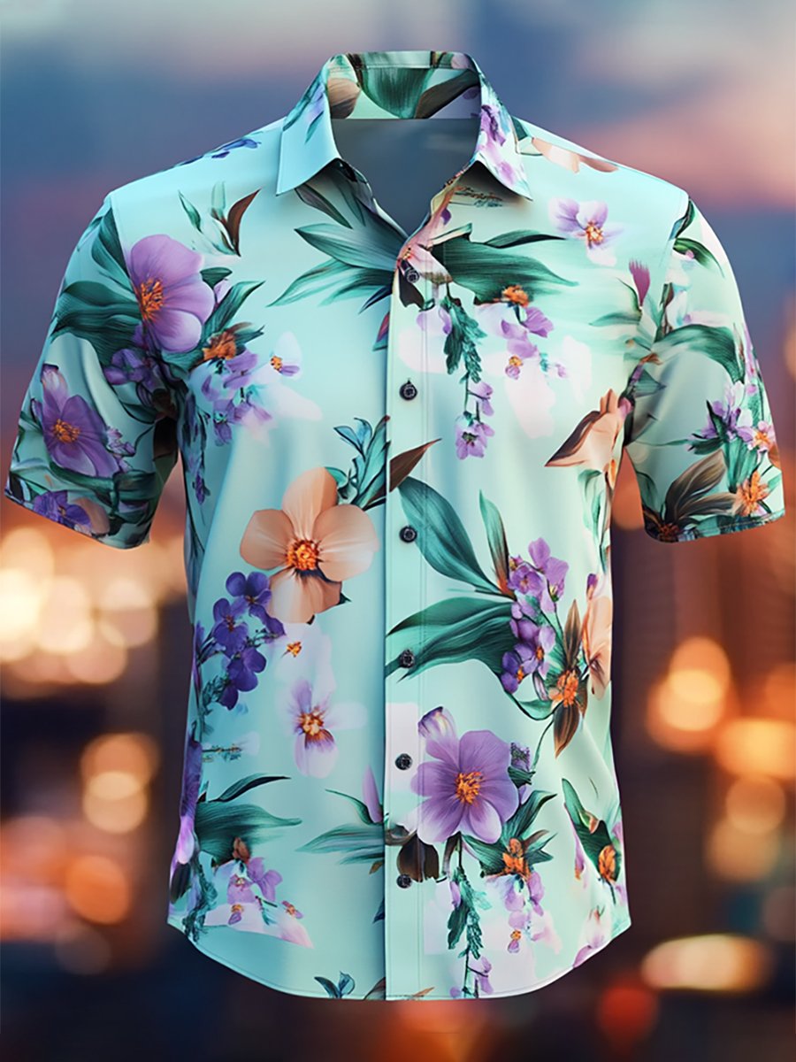 Camisa Resort casual floral Art de manga corta para hombre