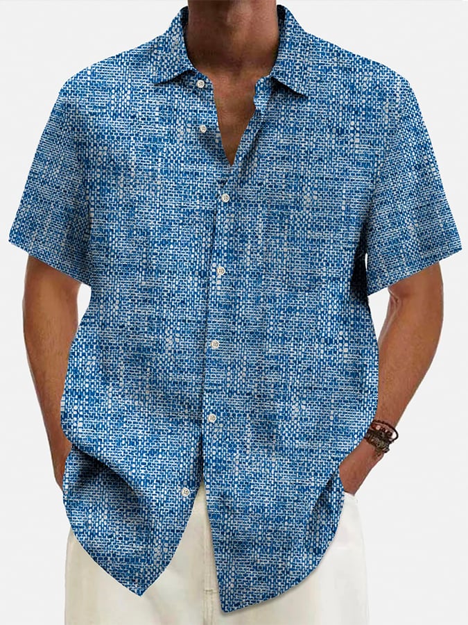 Abstract Textured estampado Pockecamiseta para hombre