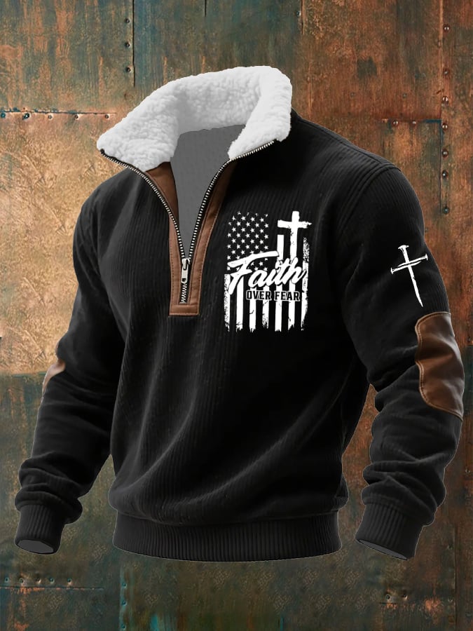 Sudadera casual Faith retro texturizado para hombre