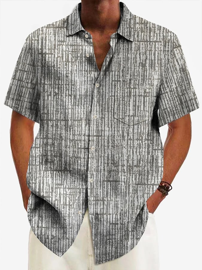 Abstract Textured estampado Pockecamiseta para hombre