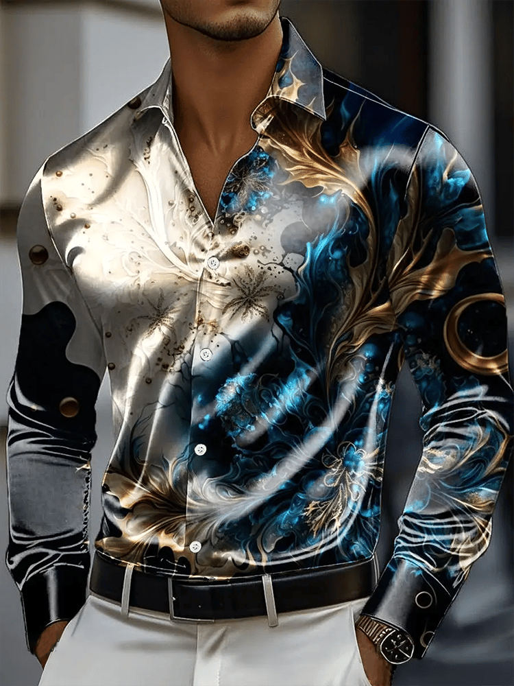 Camisa vintage de manga larga para hombre