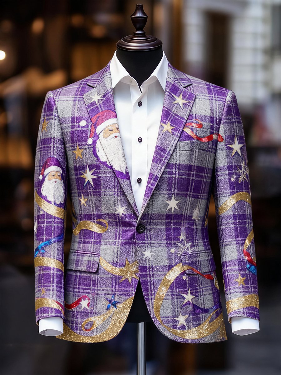 Ejecutivo casual a cuadros Christmas Suit Outerwear para hombre