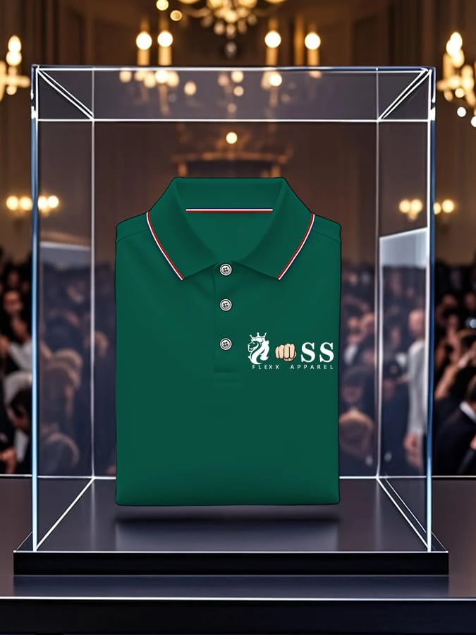 Camisa polo retro Letter Design estampado casual para hombre