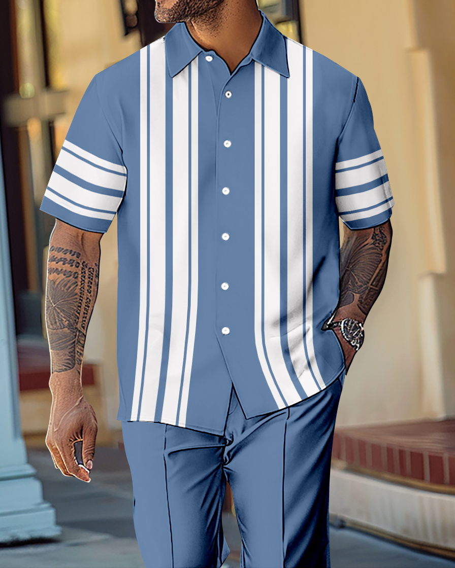 Camisa Gorgeous en bloques de color de manga corta Walking Suit 1074 para hombre